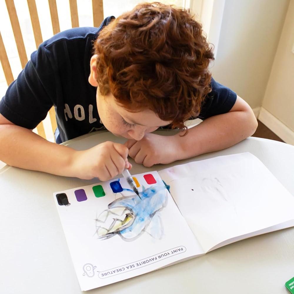 Avi's Adventures Watercolor Paint Book + Water Pen (ages 3+)