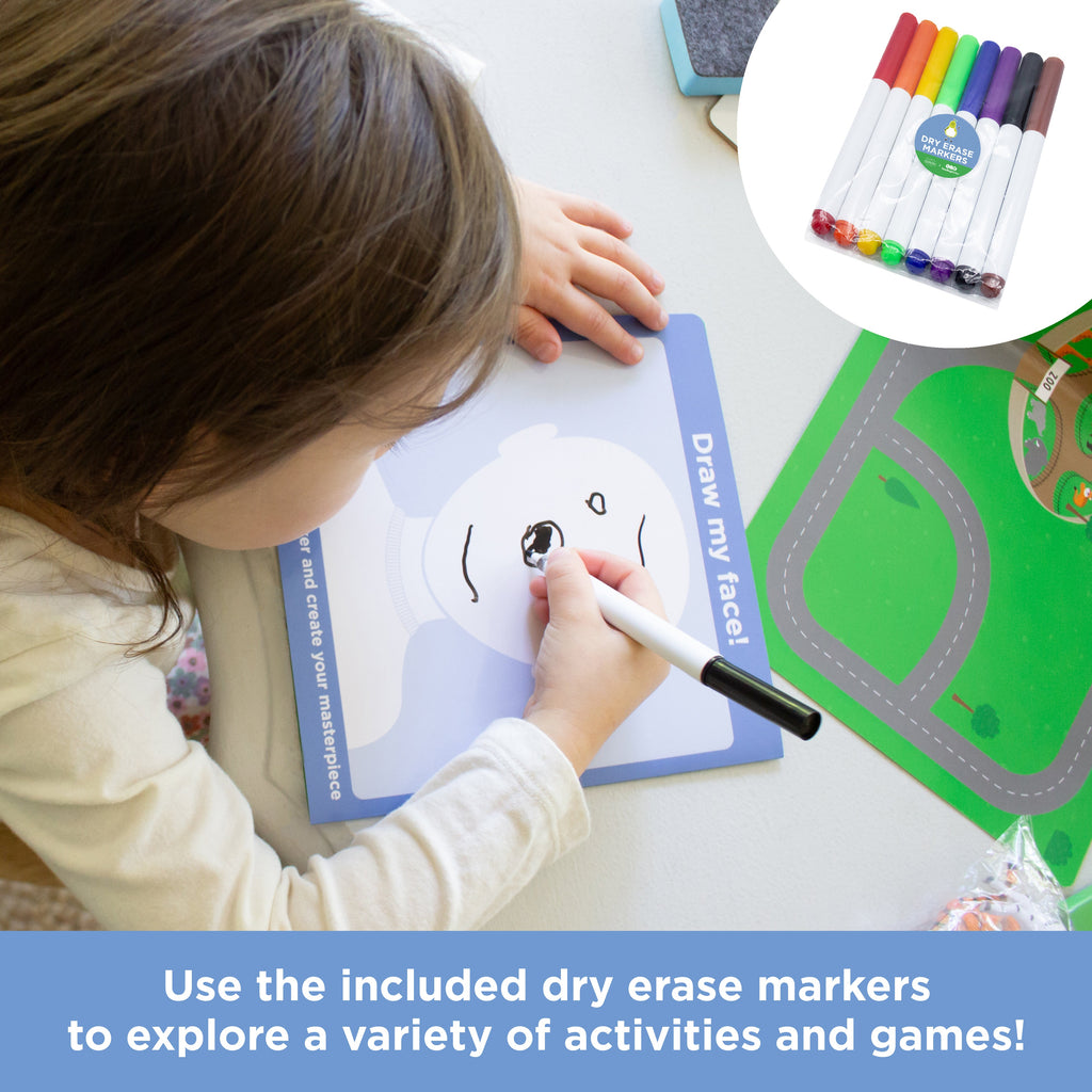 Avi's Adventures In The City Reusable Sticker Book + Marker Set (ages 3+)