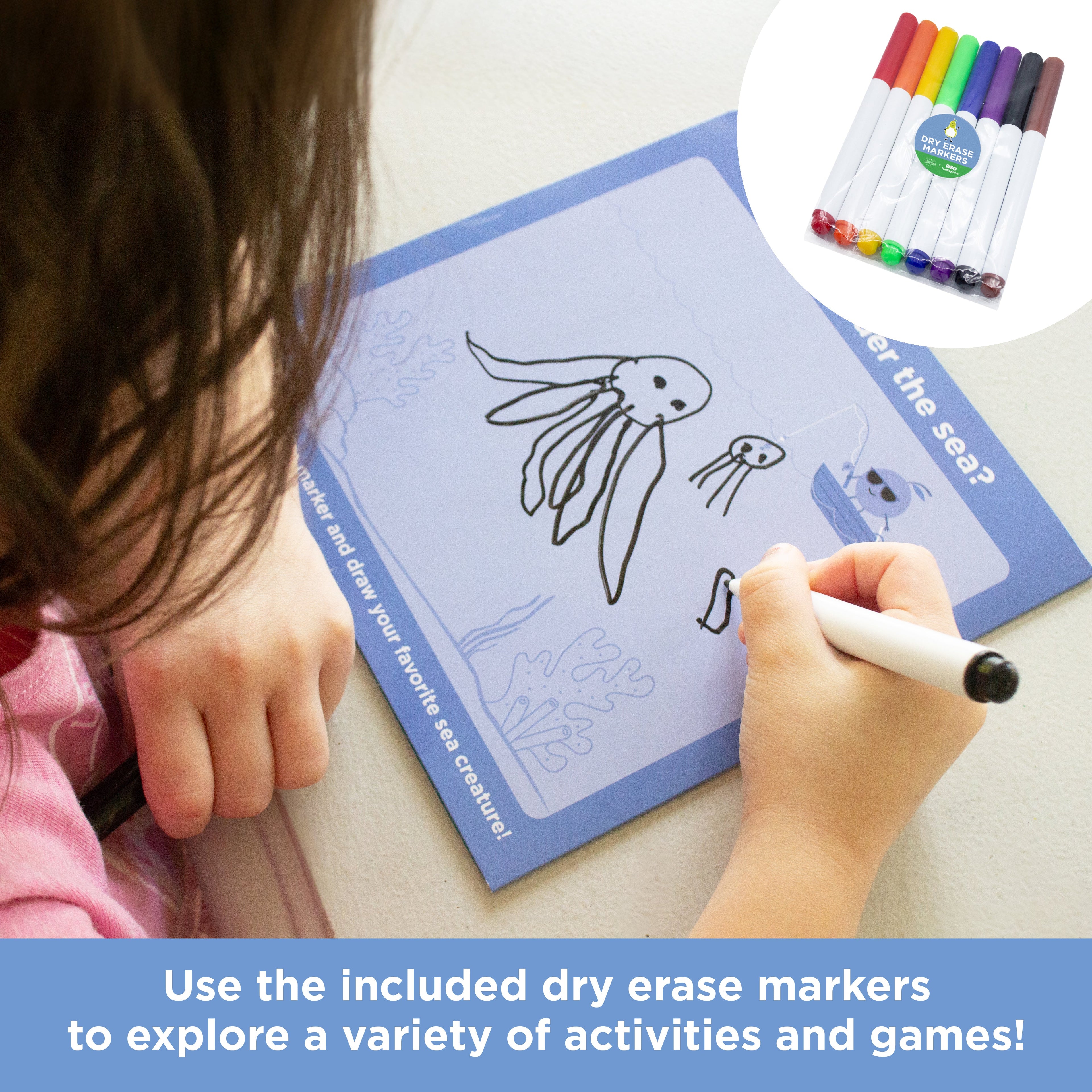 Avi's Adventures Under The Sea Reusable Sticker Book + Marker Set (ages 3+)