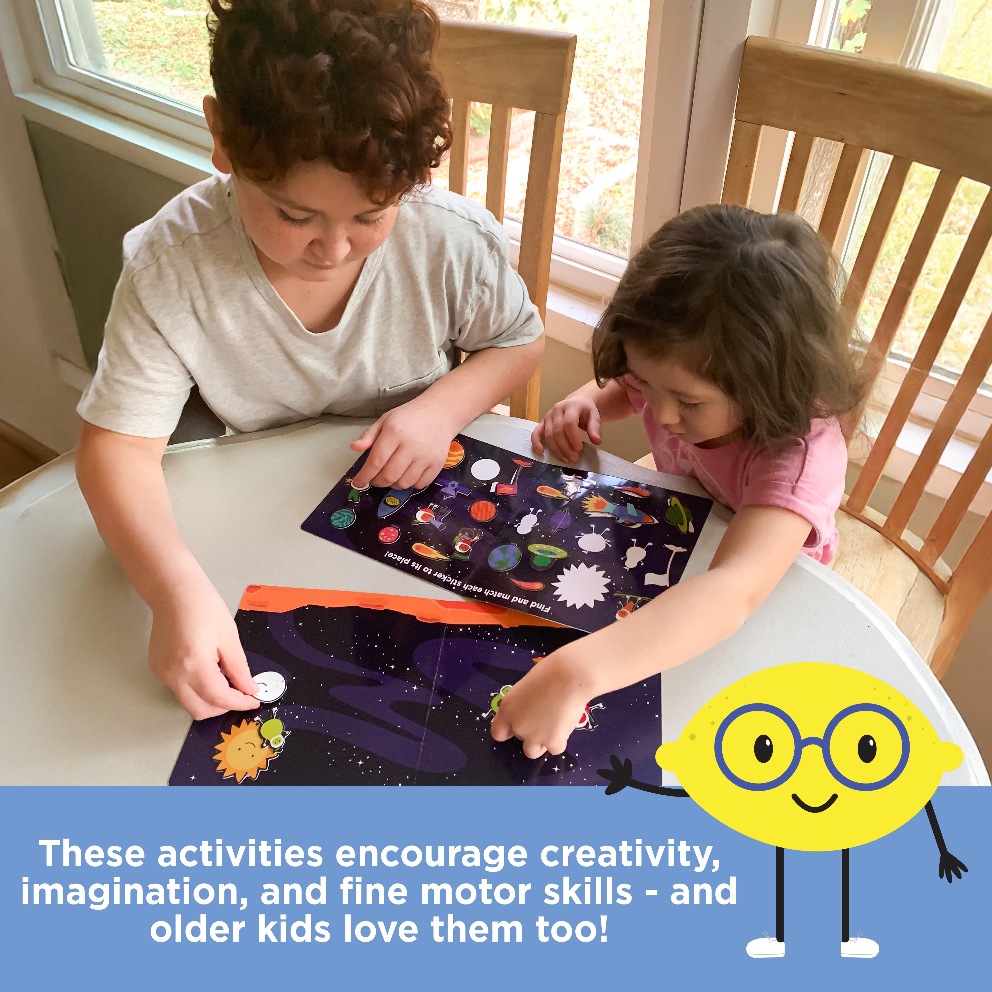 Avi's Adventures In Space Reusable Sticker Book + Marker Set (ages 3+)