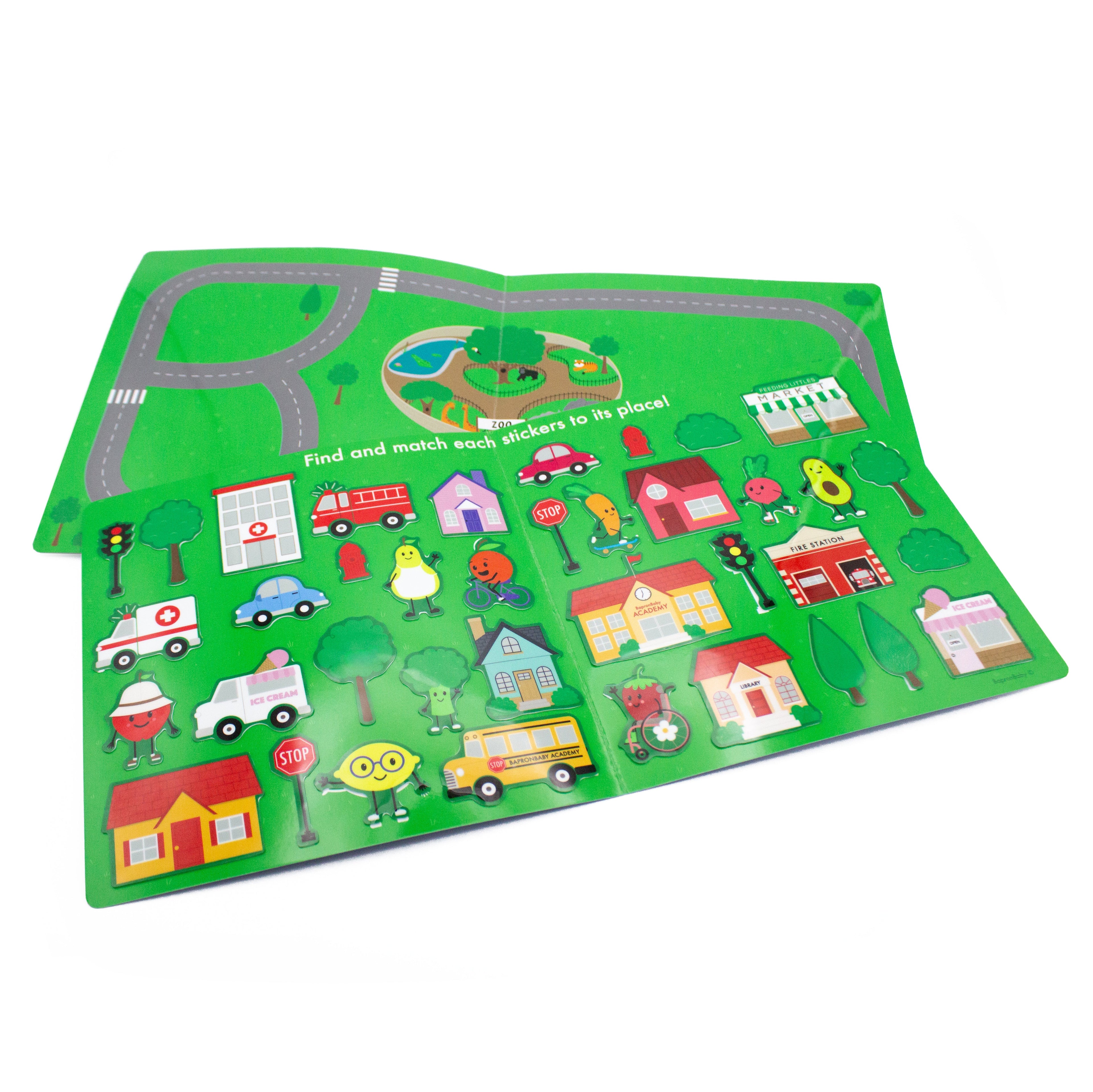 Avi's Adventures In The City Reusable Sticker Book + Marker Set (ages 3+)