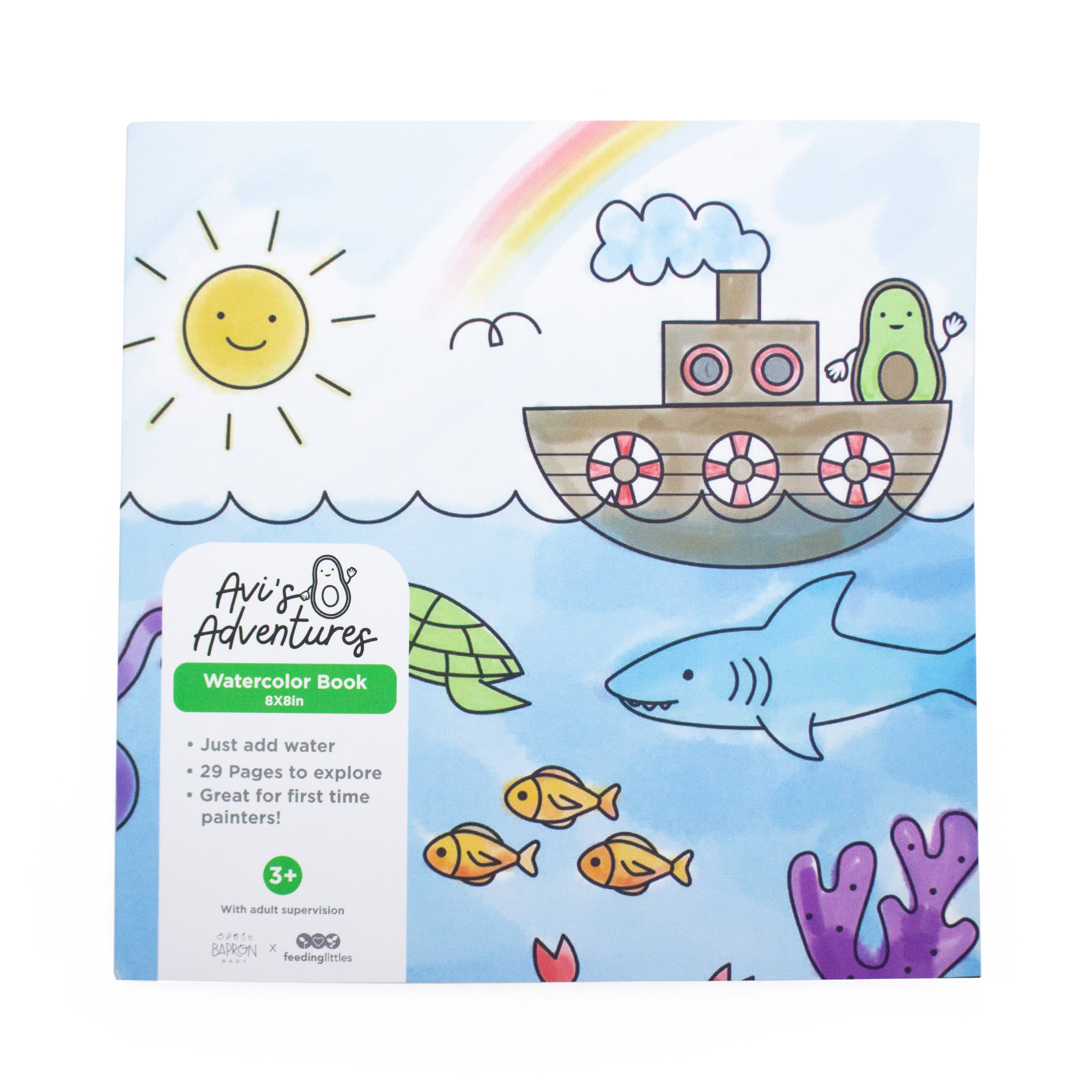 Avi's Adventures Watercolor Paint Book + Water Pen (ages 3+)