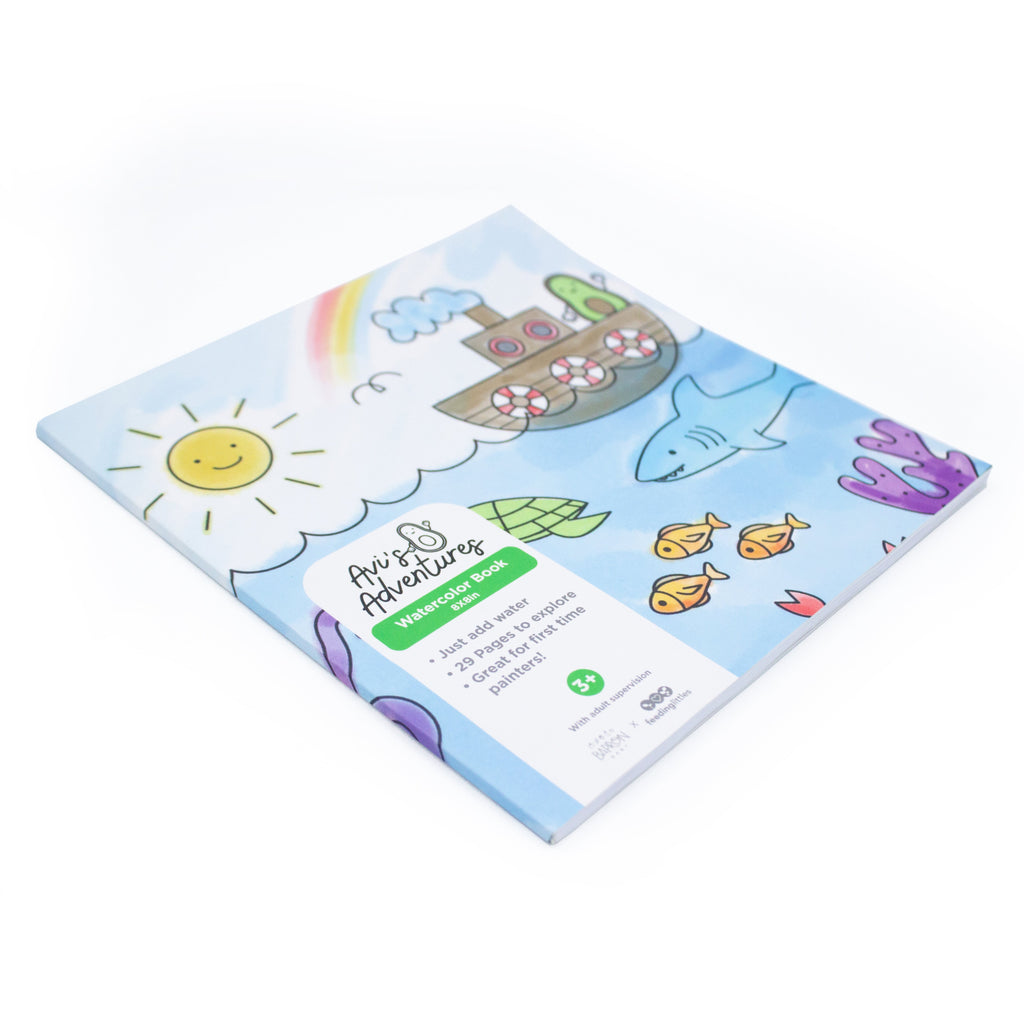 Avi's Adventures Watercolor Paint Book + Water Pen (ages 3+)