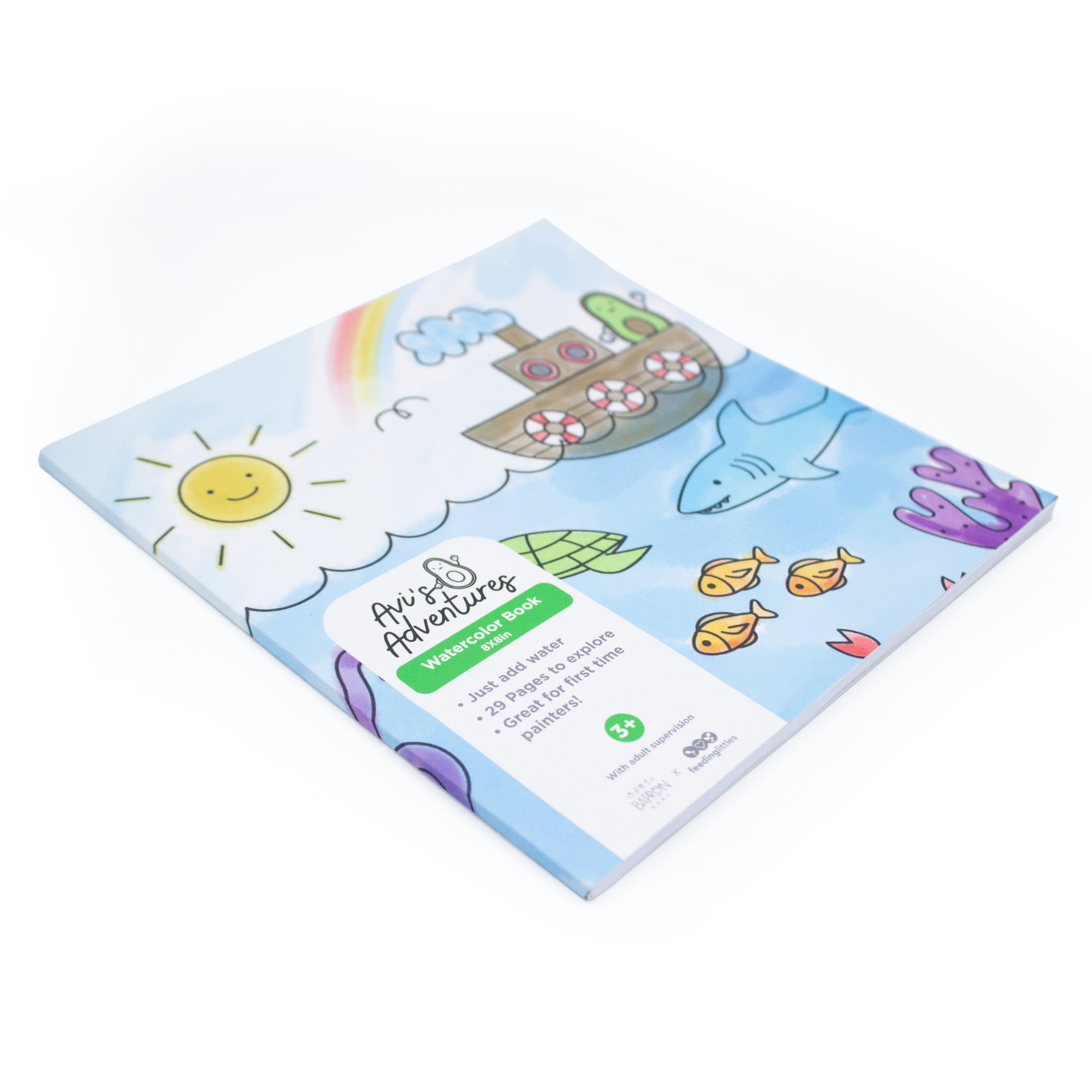 Avi's Adventures Watercolor Paint Book + Water Pen (ages 3+)