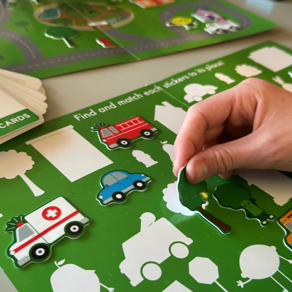 Avi's Adventures In The City Reusable Sticker Book + Marker Set (ages 3+)