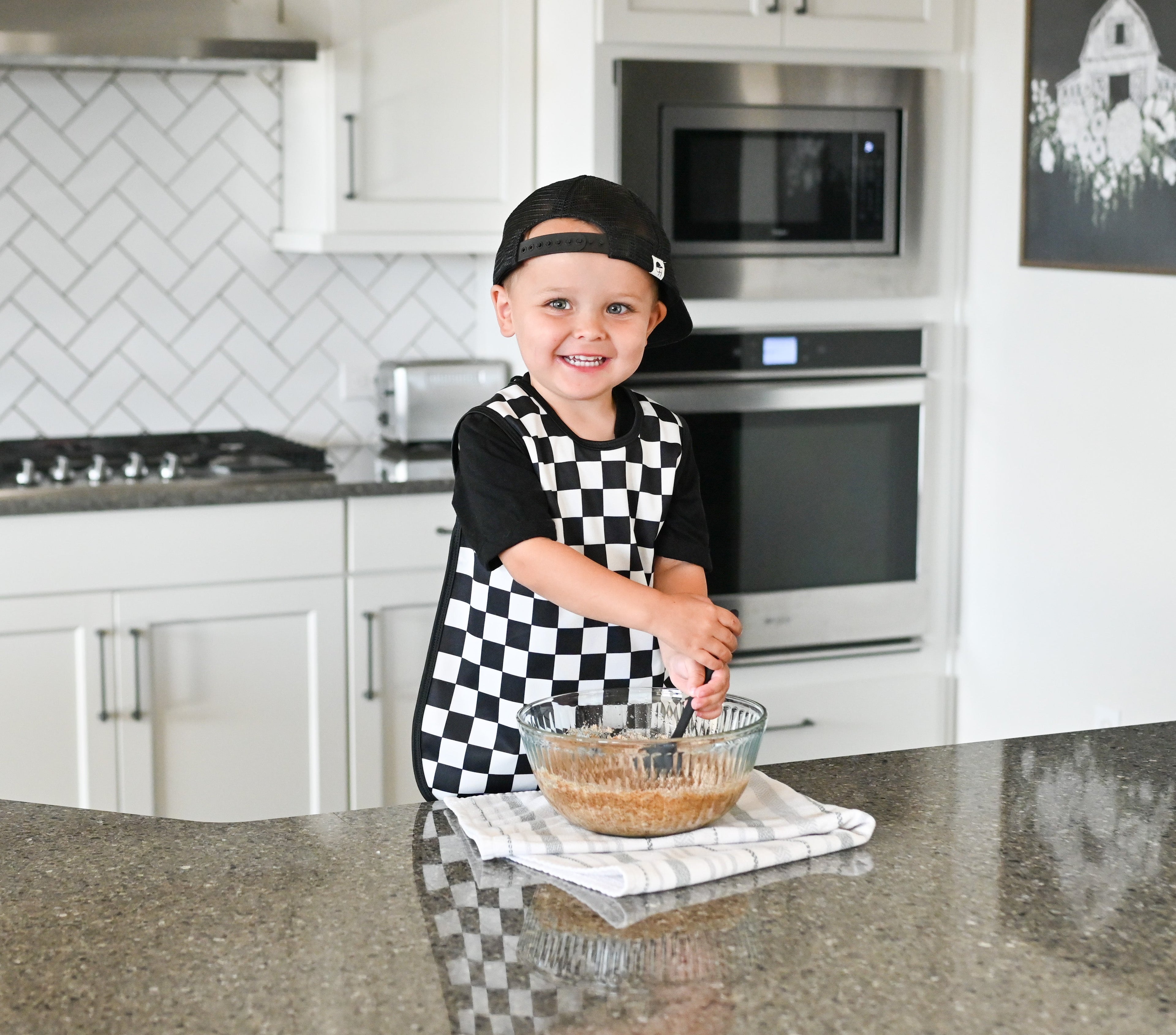 Black Checkerboard Bapron