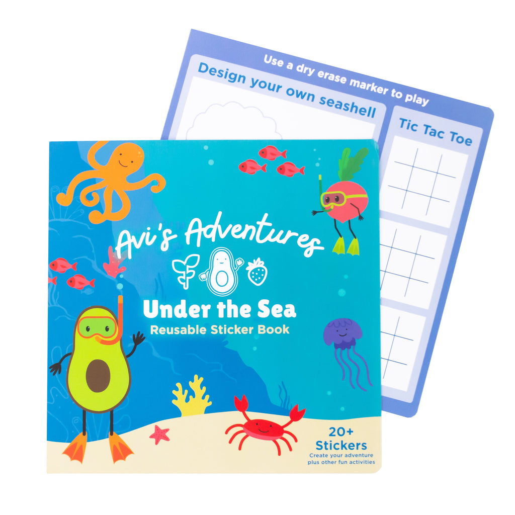 Avi's Adventures Under The Sea Reusable Sticker Book + Marker Set (ages 3+)